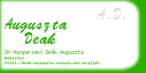 auguszta deak business card