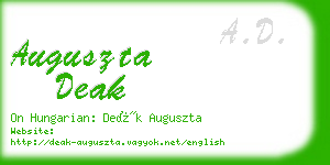 auguszta deak business card